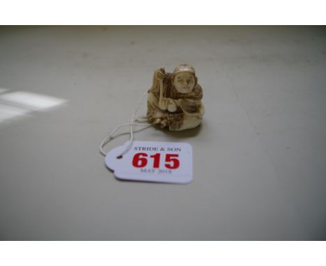 A Japanese carved ivory netsuke, Meiji period,&nbsp;signed,&nbsp;3.5cm wide. 