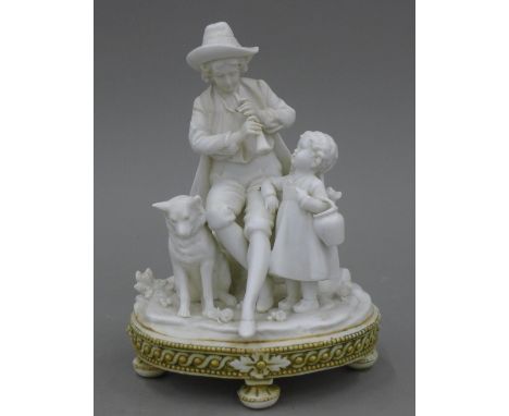 A 19th century Continental bisque figural group. 18 cm high.