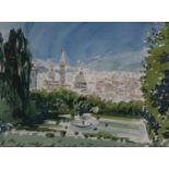 ALAN HALLIDAY (born 1952), Santo Spirito from the Boboli Gardens, Florence, watercolour, dated 1986,