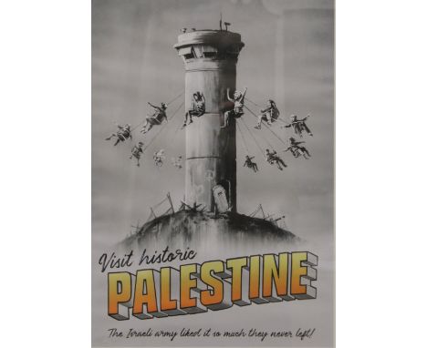BANKSY (British) (AR), Visit Historic Palestine, print, framed and glazed. 40.5 x 58.5 cm.