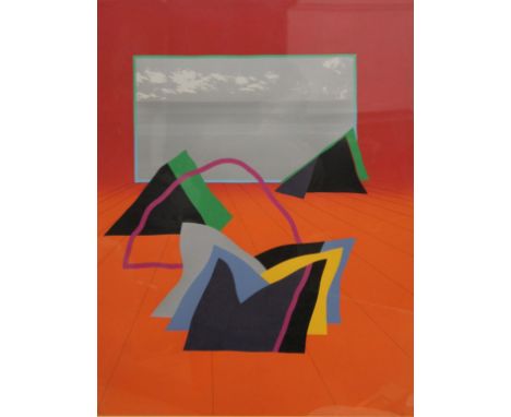 ANTHONY BENJAMIN (1931-2002) British, Double Red Landscape, Artist's Proof, framed and glazed; together with another framed a