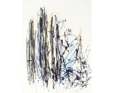 Joan Mitchell (American, 1926-1992)Arbres (Black, Yellow and Blue) Lithograph printed in colours, 1991-92, on Arches, signed 