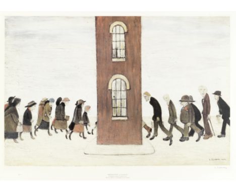 Laurence Stephen Lowry R.A. (British, 1887-1976)Meeting Point Offset lithograph printed in colours, 1973, on wove, signed in 