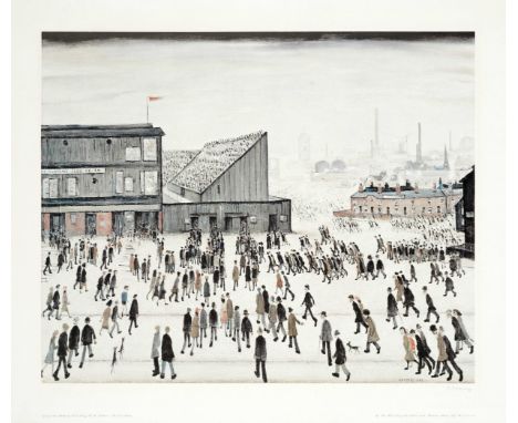 Laurence Stephen Lowry R.A. (British, 1887-1976)Going to the Match Offset lithograph printed in colours, 1972, on wove, signe