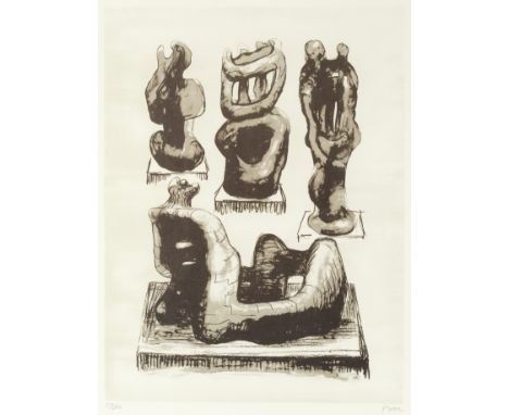Henry Moore O.M., C.H. (British, 1898-1986)Ideas for Wood Sculpture (Cramer 286) Lithograph printed in colours, 1973, on wove