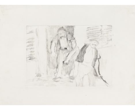 Edgar Degas (French, 1834-1917)Les Marlous Monotype, circa 1880, on wove, one of only two impressions printed, with the studi