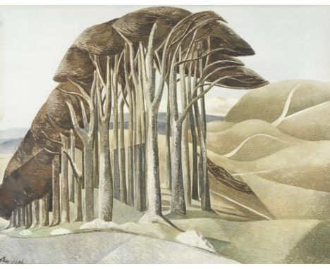 After Paul Nash (British, 1889-1946)Wood on the Downs Offset lithograph printed in colours, on wove, published by the Fine Ar