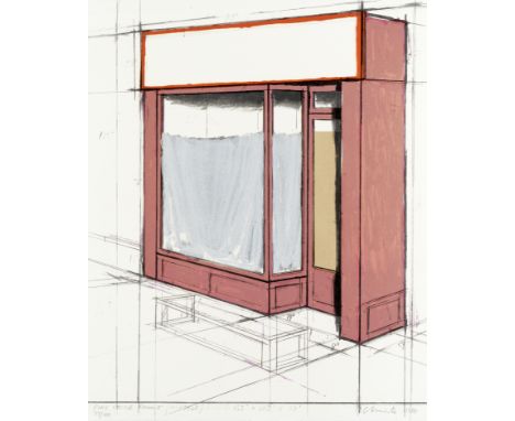 Christo &amp; Jeanne-Claude (AMERICAN, 1935-2020; 1935-2009)Pink Store Front, Project (Schellmann 105) Lithograph printed in 