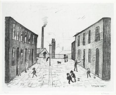 Laurence Stephen Lowry R.A. (British, 1887-1976)Francis Terrace, Salford Lithograph printed in colours, 1969–72, on wove, sig