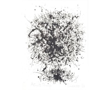 William Turnbull (Scottish, 1922-2012)Calligraphic Head Lithograph printed in black, 1956, on wove, signed, dated and inscrib