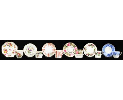 SIX COALPORT, WEDGWOOD, ROYAL DOULTON AND OTHER COFFEE CUPS/CANS AND SAUCERS, LATE 19TH-LATE 20TH CENTURY