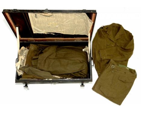 MILITARIA. A QUANTITY OF WORLD WAR II SERGE BATTLE DRESS, THE JACKET WITH REME SHOULDER TITLES AND AN RAF UNIFORM, IN JAPANNE