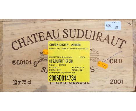 Sauternes, Bordeaux, France. 1er Cru Classe. 18/20 2001 Vintage Jancis Robinson When to drink: 2014 to 2040 Beautiful amber c