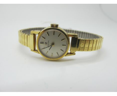 Omega; A Vintage Gold Plated Cased Ladies Wristwatch, the signed dial with line markers, inside cae back numbered "511.238", 