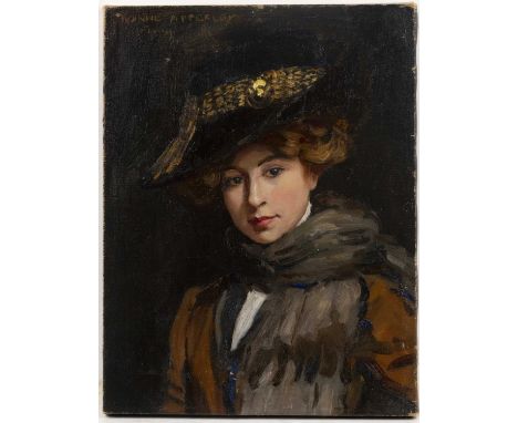George Owen Wynne Apperley (1884-1960)Portrait of the artist's wife, Hilda, signed and dated 1909, inscribed verso, oil on ca