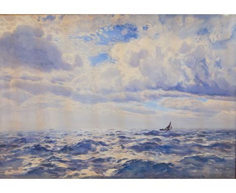 Henry Moore (1831-1895)'A Wild Day off the Dutch Coast', signed and dated 1887, and inscribed to artist's label verso, waterc