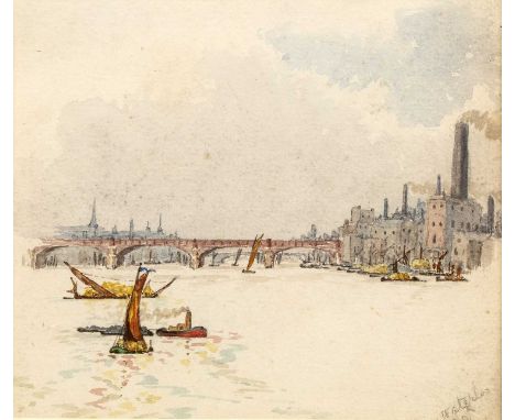 Beatrice Angle (Exh. 1885-1905)'Waterloo' and 'From Greenwich', a pair, inscribed with titles, watercolours, circa 1895, 11 x