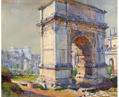  George Owen Wynne Apperley (1884-1960)The Arch of Titus, signed, inscribed 'Roma' and dated 1913, watercolour heightened in 