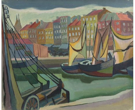 Harry Barr (1896-1987)The harbourside, oil on canvas, 51 x 61cm; and a further similar study of sailing boats, 51 x 61cm (2) 
