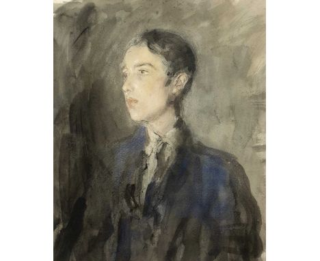 Ambrose Mcevoy (1878-1927)Portrait of a young man, pencil and watercolour, 36 x 29.5cm Exh: Walker Art Gallery, Liverpool; Be