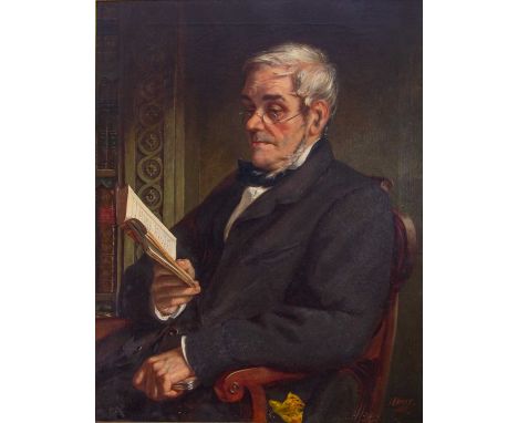 Alfred Dever (fl. 1859-1877)Portrait of an academic in his library, signed and dated 1862, oil on canvas, 90 x 70.5cm
