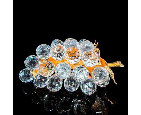 Sparkling cluster has gold leaves and stem. This item has its original box: 5"L x 5"W x 9"H. Dimensions: 6"L x 3"W x 2"HManuf