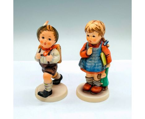 Includes School Boy (HUM 82/0) and exclusive edition I Wonder (HUM 486). Goebel Hummel backstamps. School Boy: 3"L x 2.25"W x