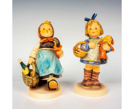 Hand painted in matte finish, special edition collectible figures. M. I. Hummel impressed backstamp. Goebel backstamp. Visiti