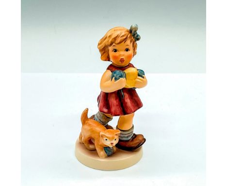 Limited edition hand painted figure of a little girl holding balls of yarn, a kitten at her feet. Certificate of Authenticity
