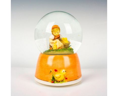 Ceramic water globe that sparkles with glitter and showcases a favorite mini figure, playing the tune All The Birds Are Alrea