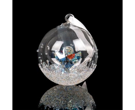 Glass ball part of the Christmas Balls collection, made of clear crystal with a crystal moonlight inside. Swarovski etched ba