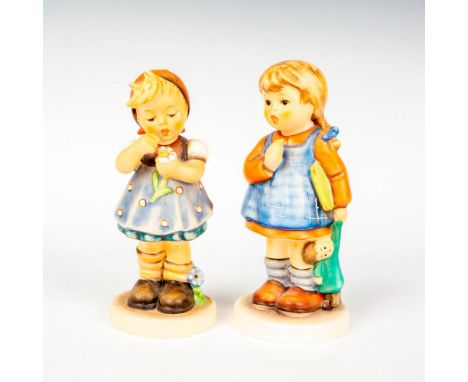 Hand painted in matte finish. M. I. Hummel impressed backstamp. Goebel backstamp. I Wonder figurine measures: 2.25"W x 5.25"H