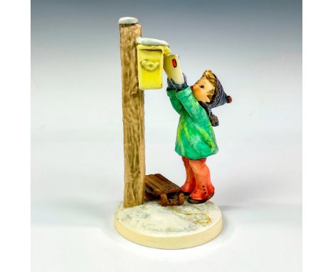 Hand painted in matte finish modeled as a young boy mailing his special letter. M. I. Hummel impressed backstamp. Goebel back