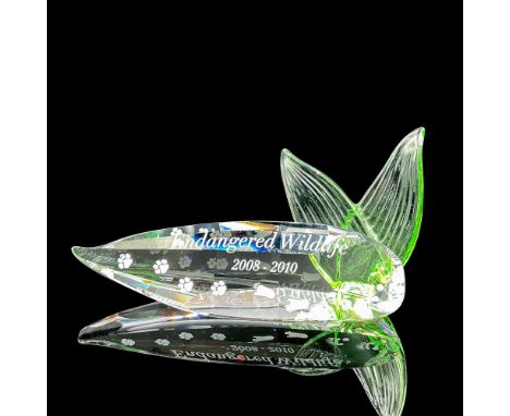 Lead crystal plaque made to complete the Endangered Wildlife trilogy. Swarovski etched backstamp. This item has its original 