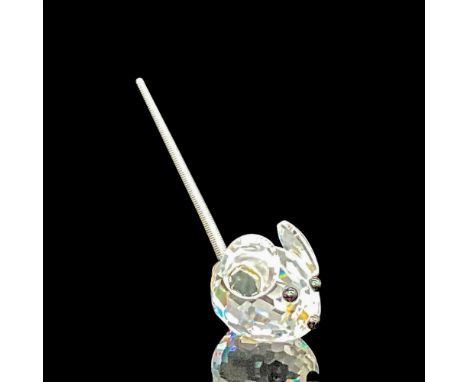 Part of the 'Mini Zoo' set. Clear faceted crystal with black nose and eyes, and metal spring coil tail. Swarovski Silver Crys