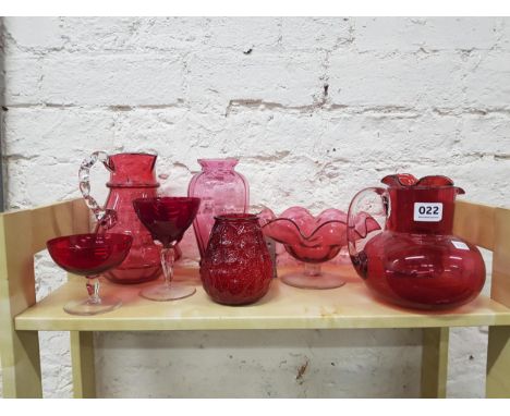 SHELF LOT OF RUBY GLASS 