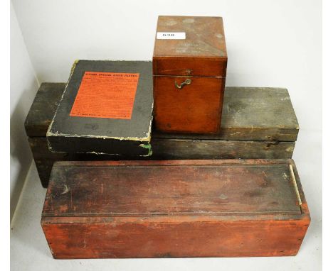 A collection of 19th Century glass photographic lantern slides depicting family groups; accompanied by a hand-written note gi