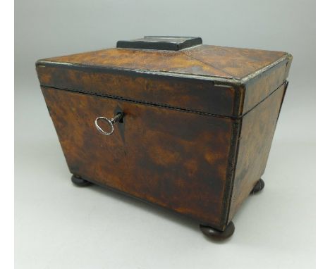A 19th Century walnut tea caddy