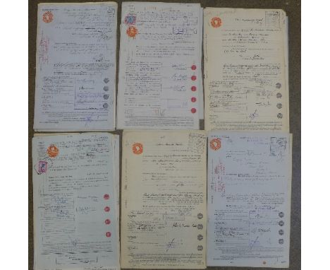 Forty eight South African gold mine share documents, 1939 - 1960's