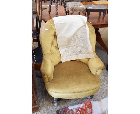 VICTORIAN BUTTON UPHOLSTERED ARMCHAIR