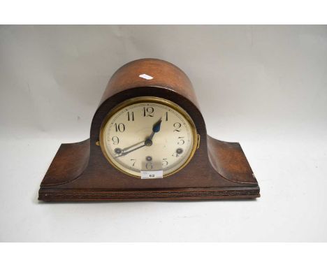 OAK CASED DOME TOP MANTEL CLOCK