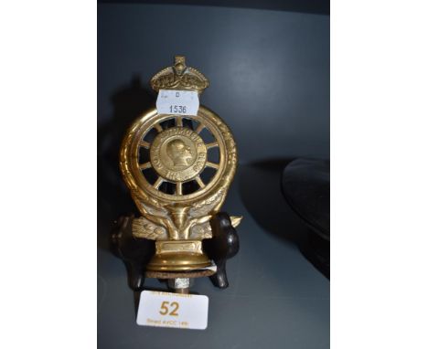A brass cast and enamel Royal Automobile Club car mascot or motor hood badge
Condition Report There is an enamel Union Flag o
