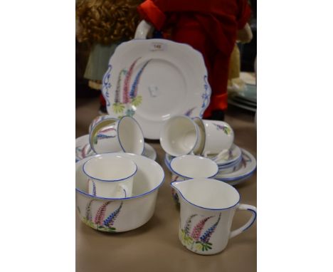 A part tea service by  Allertons in the Lupin pattern