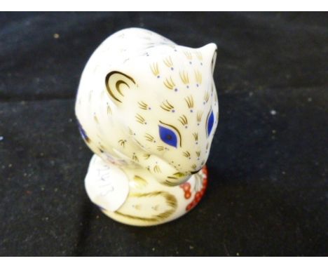 Royal Crown Derby Derby Dormouse paperweight with gold stopper