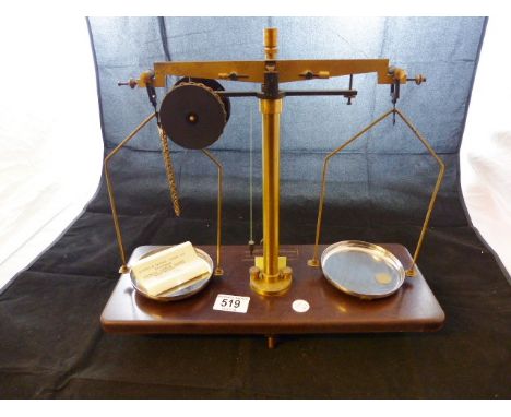 A vintage set of chain chemical balance scales by Griffin and Tatlock