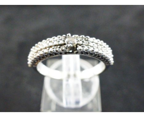 9ct white gold diamond half eternity ring, approx 0.7ct. Size O