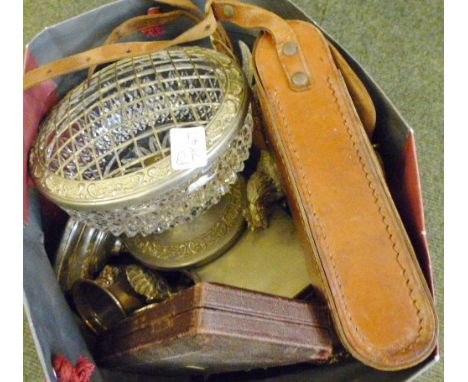 Quantity of mixed silver plate, vintage cameras etc