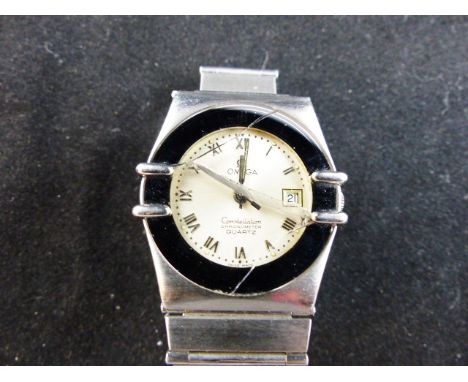 Ladies stainless steel Omega Constellation chronometer. Glass broken. 