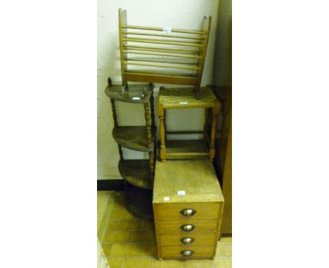 Mixed lot of furniture including a string top stool