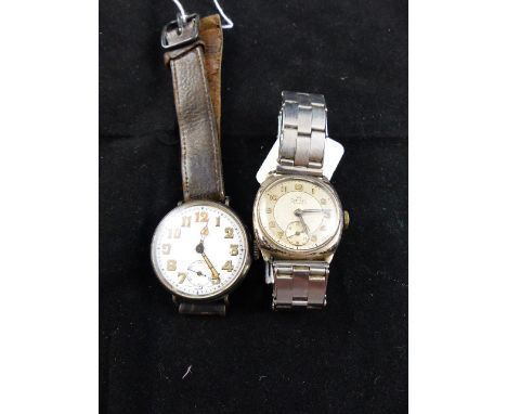 Two vintage military style wrist watches